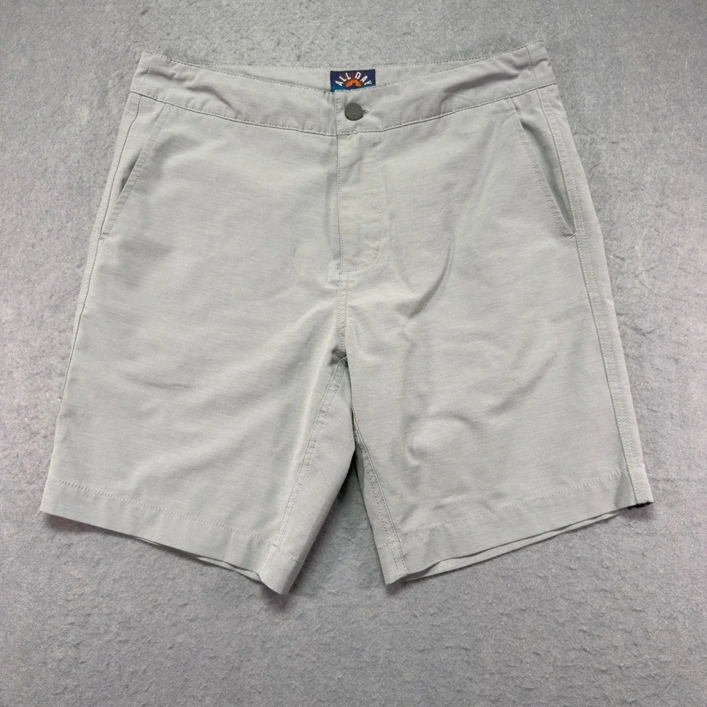 Faherty All Day Shorts Mens 31x8 Grey Hybrid Board Shorts Stretch Quick Dry 7in
